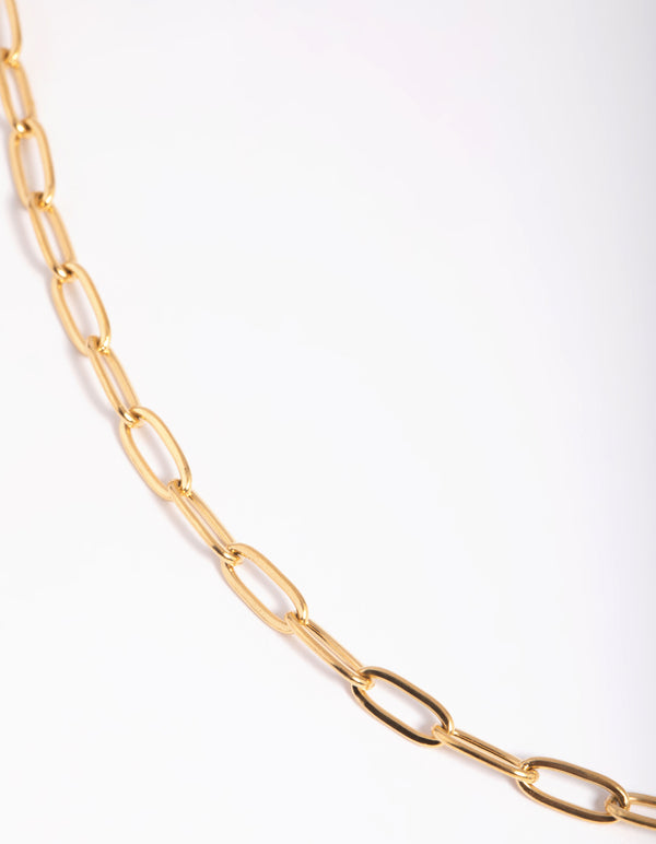 Waterproof Gold Plated Stainless Steel Padlock Fob Necklace