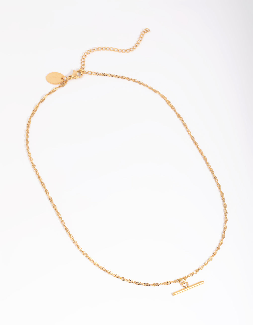 Waterproof Gold Plated Stainless Steel Fob Necklace