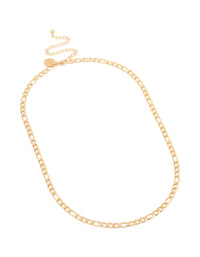 Waterproof Gold Plated Stainless Steel Figaro Necklace - link has visual effect only