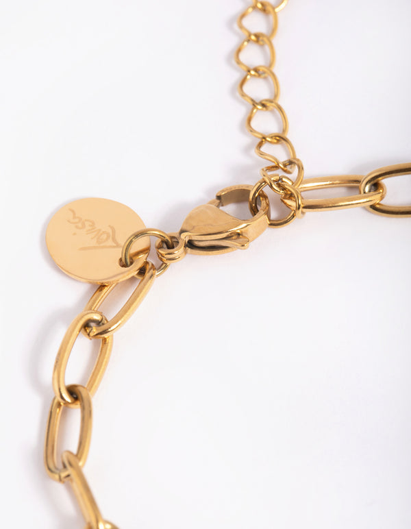 Gold Plated Surgical Steel Padlock Bracelet