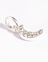 Silver Plated Diamante Moon Charm - link has visual effect only