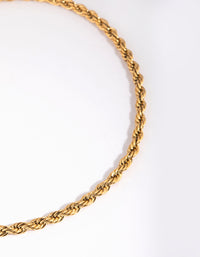 Gold Plated Stainless Steel Twisted Chain Anklet - link has visual effect only