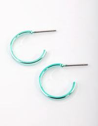 Matte Metallic Huggie Hoop Earrings - link has visual effect only