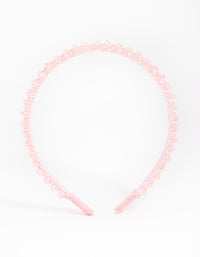 Kids Pink Facet Bead Headband - link has visual effect only