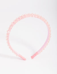 Kids Pink Facet Bead Headband - link has visual effect only