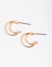 Gold Layered Huggie Hoop Earrings - link has visual effect only