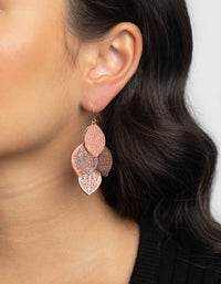 Rose Gold Glitter Leaf Drop Earrings - link has visual effect only