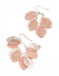 Rose Gold Glitter Leaf Drop Earrings - link has visual effect only