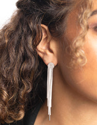 Silver Waterfall Diamante Drop Earrings - link has visual effect only