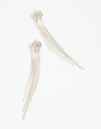 Silver Waterfall Diamante Drop Earrings - link has visual effect only