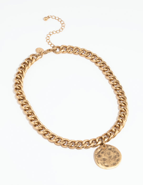 Worn Gold Chunky Chain Necklace