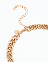 Worn Gold Chunky Chain Necklace - link has visual effect only