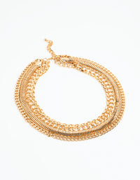 Gold Mixed Chain Layered Necklace - link has visual effect only