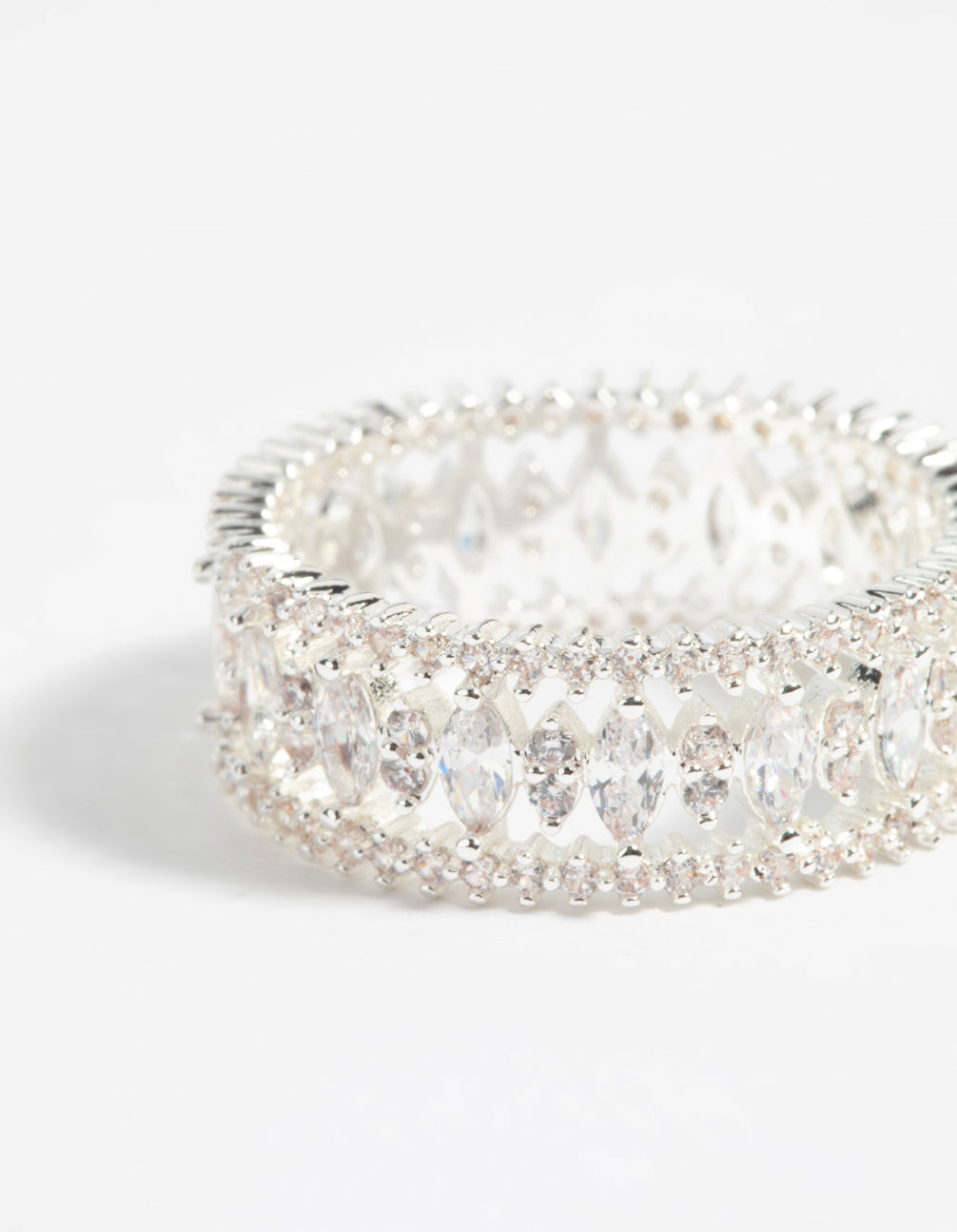 Silver Plated Cubic Zirconia Ring