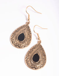 Black Teardrop Earrings - link has visual effect only