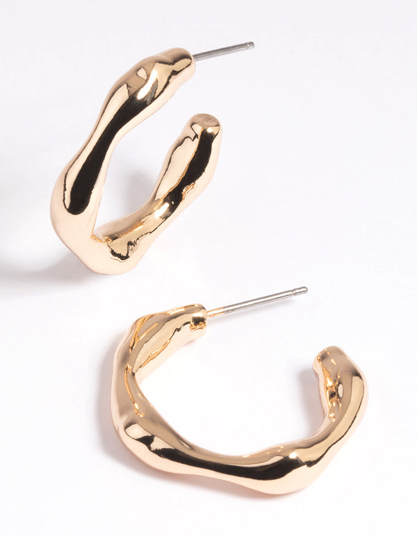 Gold Bamboo Hoop Earrings