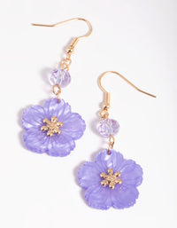 Purple Flower Drop Earrings - link has visual effect only