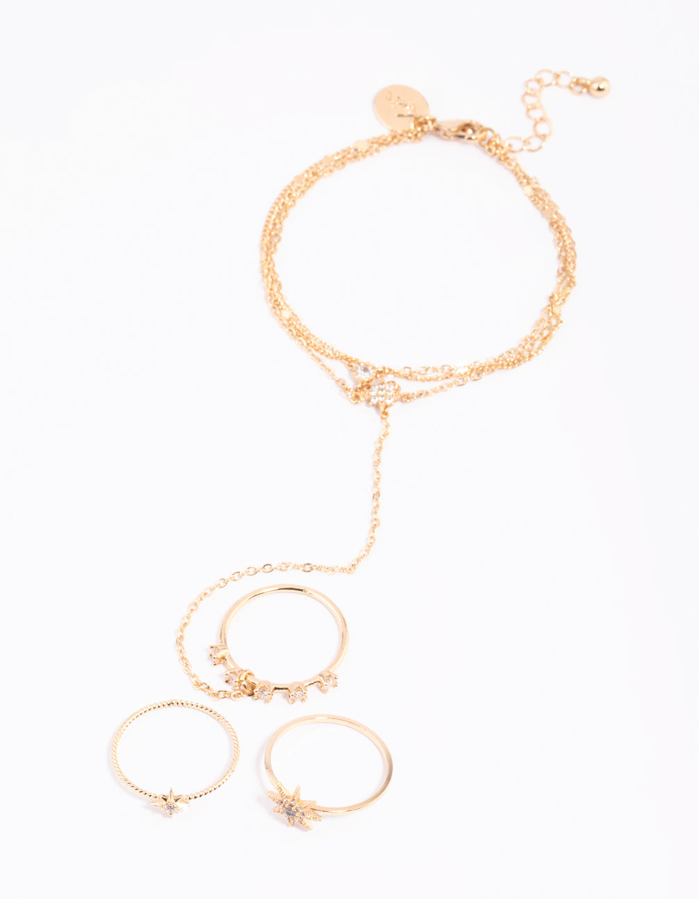 Gold Celestial Ring Hand Chain
