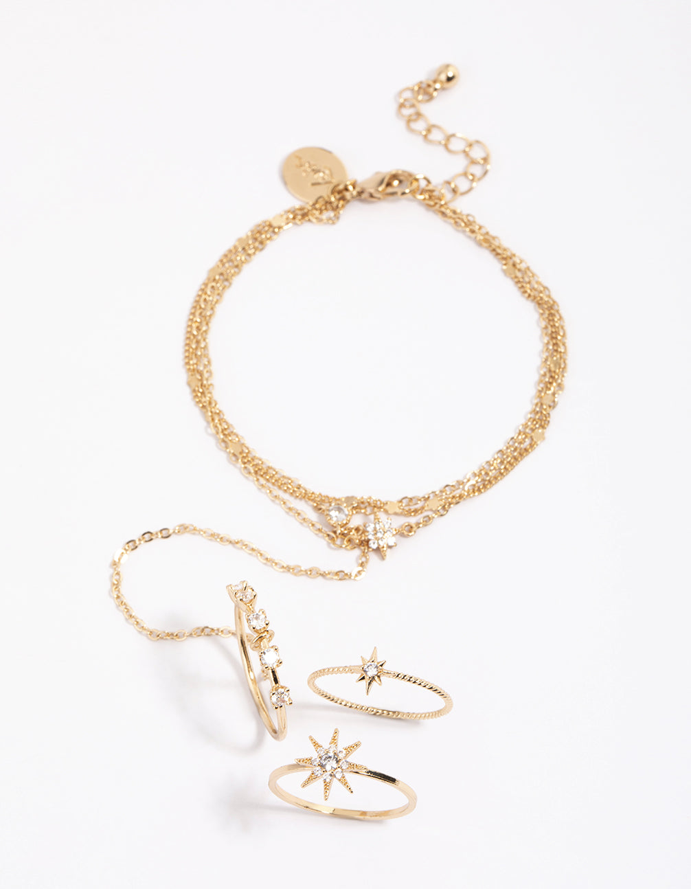 Gold Celestial Ring Hand Chain