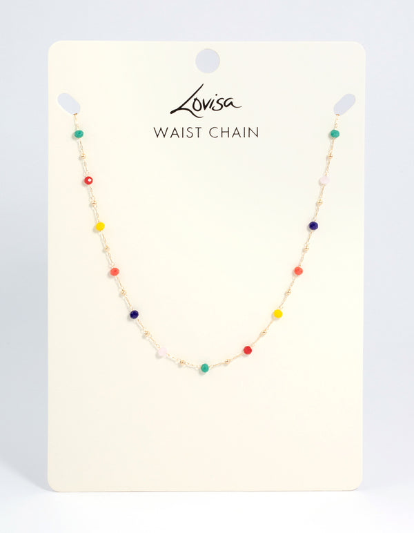 Rainbow Beaded Waist Chain