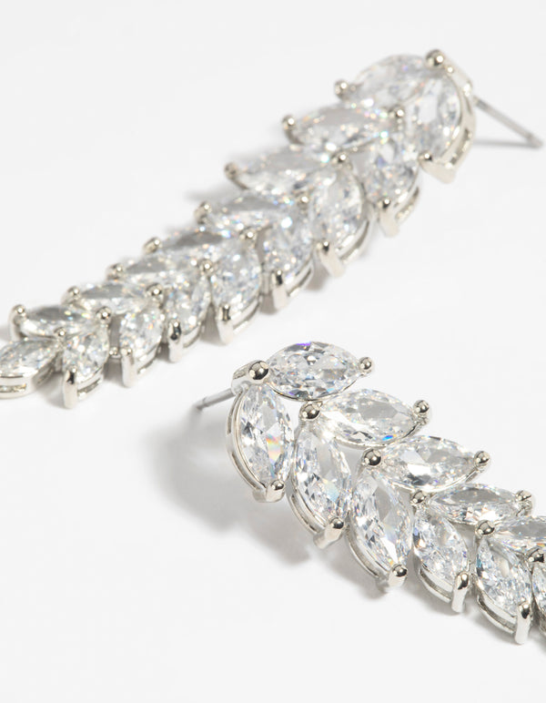 Diamond Simulant Waterfall Drop Earrings