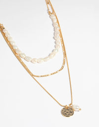 Gold Plated Freshwater Pearl Layered Necklace - link has visual effect only