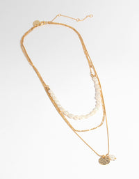 Gold Plated Freshwater Pearl Layered Necklace - link has visual effect only