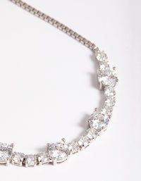 Silver Cubic Zirconia Tennis Bracelet - link has visual effect only