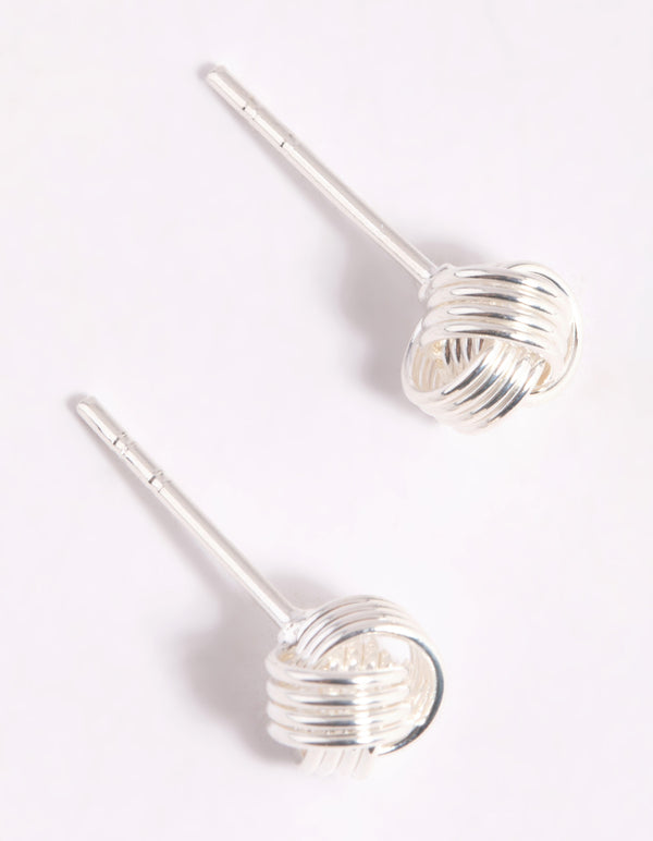 Sterling Silver Knot Stud Earrings