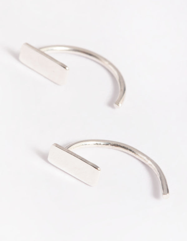 Sterling Silver Bar Jacket Earrings
