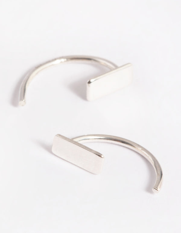 Sterling Silver Bar Jacket Earrings