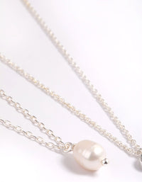 Silver Plated Freshwater Pearl & Cubic Zirconia 'Mini Me' Necklace Set - link has visual effect only