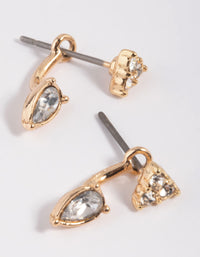 Gold Diamante Jacket Earrings - link has visual effect only