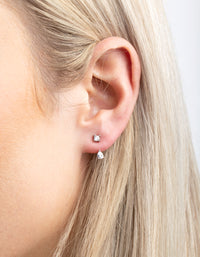 Silver Cubic Zirconia Teardrop Jacket Earrings - link has visual effect only
