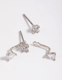 Silver Cubic Zirconia Teardrop Jacket Earrings - link has visual effect only