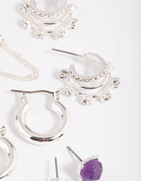 Amethyst Shard Earring Stack Pack - link has visual effect only