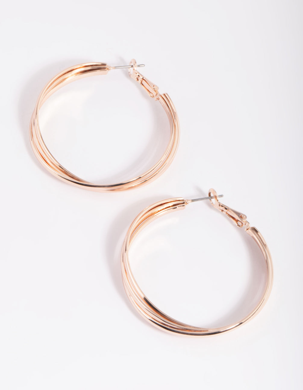 Rose Gold Twisted Hoop Earrings