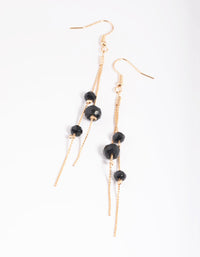 Black Facet Chain Drop Earrings - link has visual effect only