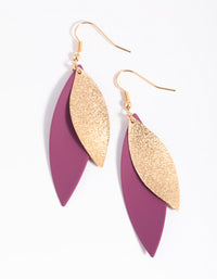 Fuchsia Textured Petal Drop Earrings - link has visual effect only