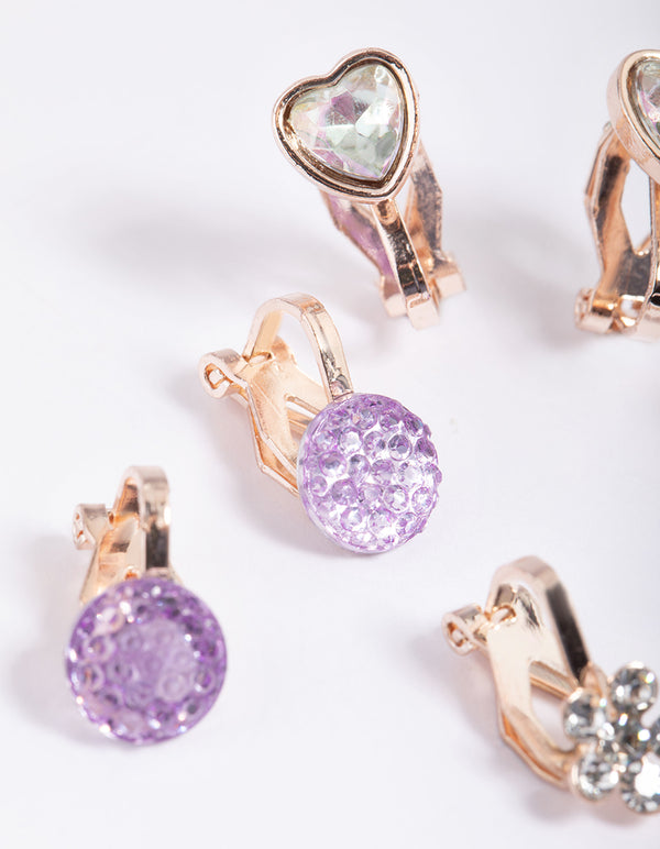 Kids Butterfly Clip-On Earring 5-Pack