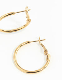 Waterproof Gold Plated Stainless Steel Thin Hoop Earring Pack - link has visual effect only