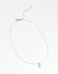 Waterproof Stainless Steel Cubic Zirconia Cross Necklace - link has visual effect only