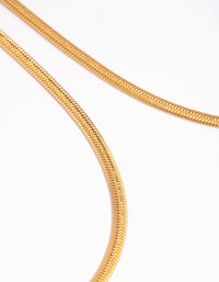 Waterproof Gold Plated Stainless Steel Fine Chain Necklace 2-Pack - link has visual effect only
