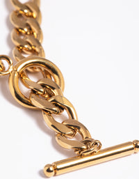 Waterproof Gold Plated Stainless Steel Fob Chain Necklace - link has visual effect only