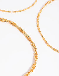Gold Plated Twisted Chain Anklet Pack - link has visual effect only