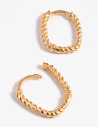 Gold Plated Sterling Silver Twisted Huggie Hoop Earrings - link has visual effect only