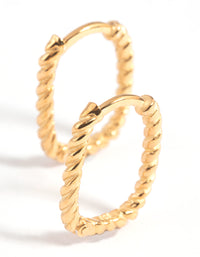 Gold Plated Sterling Silver Twisted Huggie Hoop Earrings - link has visual effect only
