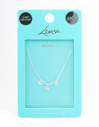 Sterling Silver Cubic Zirconia Necklace - link has visual effect only