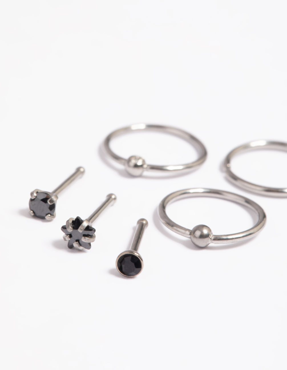 Titanium Crystal Nose Studs