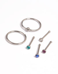 Titanium Nose Stud & Ring 6-Pack - link has visual effect only